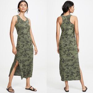New Sundry Camo Tank Sleeveless Racerback Olive Maxi Dress NWT Size Medium